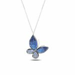 BLUE BUTTERFLY srebrna ogrlica