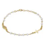 KRIŽ I DJEVICA MARIJA srebrna narukvica s pozlatom