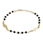 KRIŽ I DJEVICA MARIJA srebrna narukvica s pozlatom