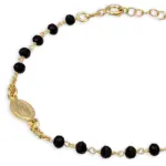 KRIŽ I DJEVICA MARIJA srebrna narukvica s pozlatom - Slika 2