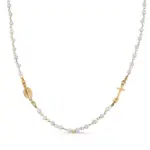 KRIŽ I DJEVICA MARIJA srebrna ogrlica s pozlatom