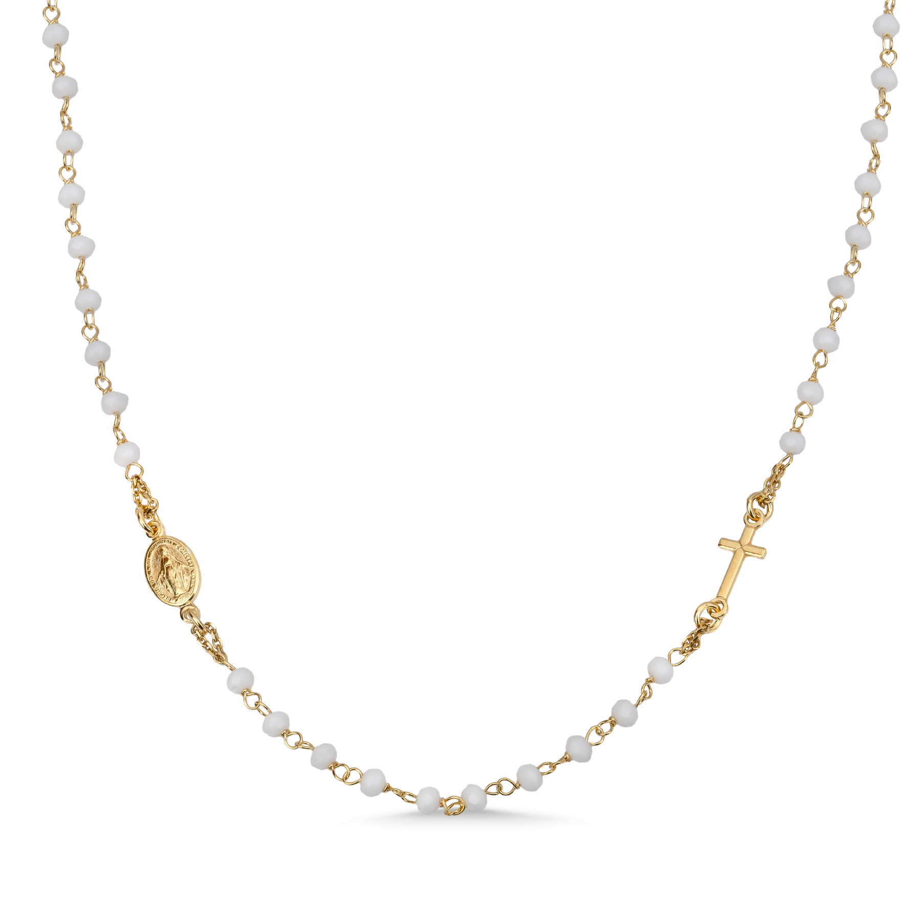 0P9A6628 KRIŽ I DJEVICA MARIJA srebrna ogrlica s pozlatom - Slika 1