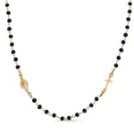 KRIŽ I DJEVICA MARIJA srebrna ogrlica s pozlatom