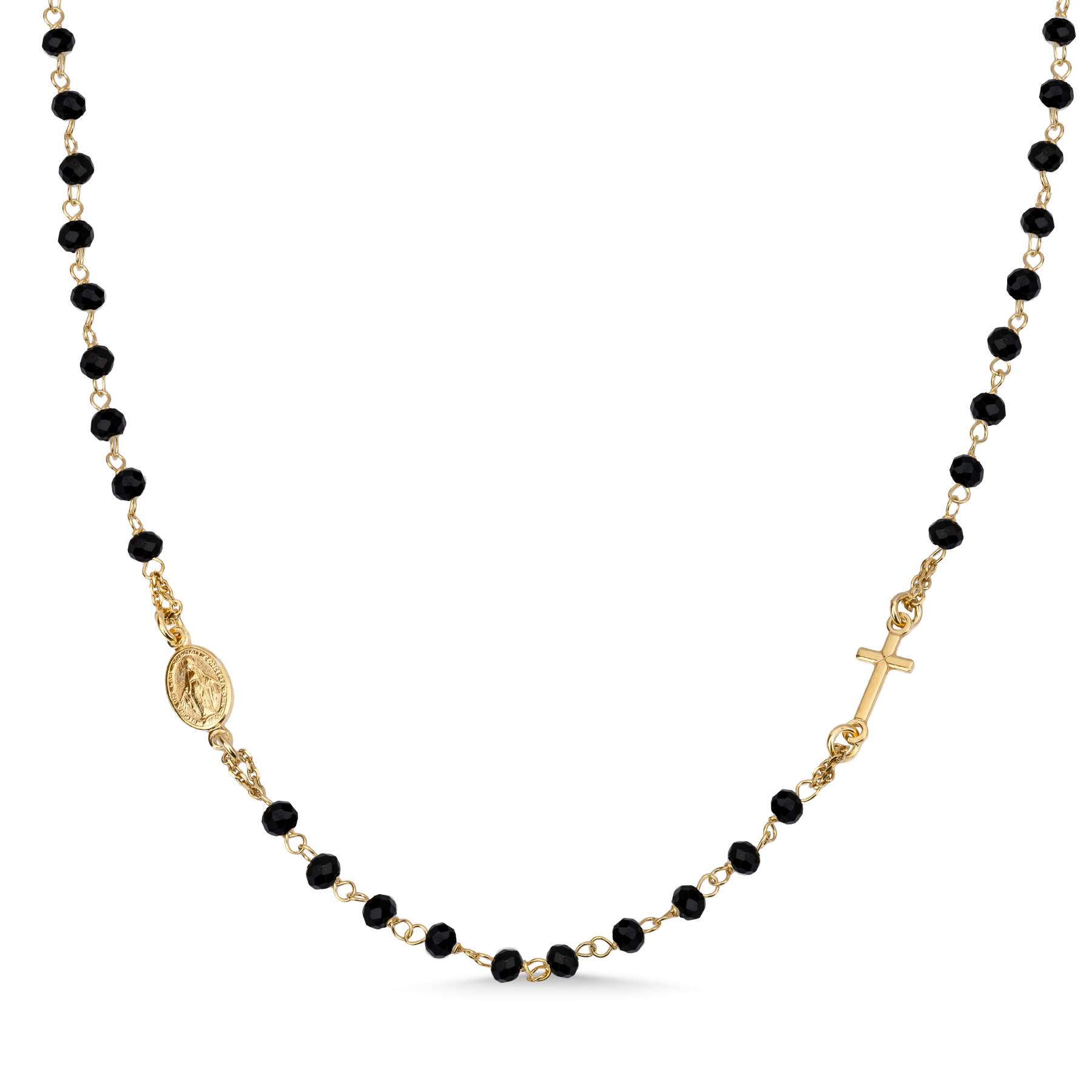 0P9A6631 KRIŽ I DJEVICA MARIJA srebrna ogrlica s pozlatom - Slika 1